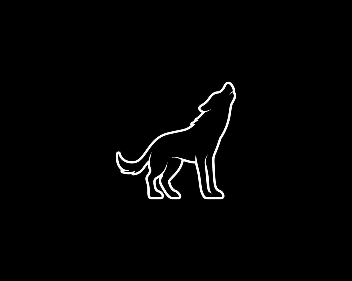 wolf outline vector silhouette