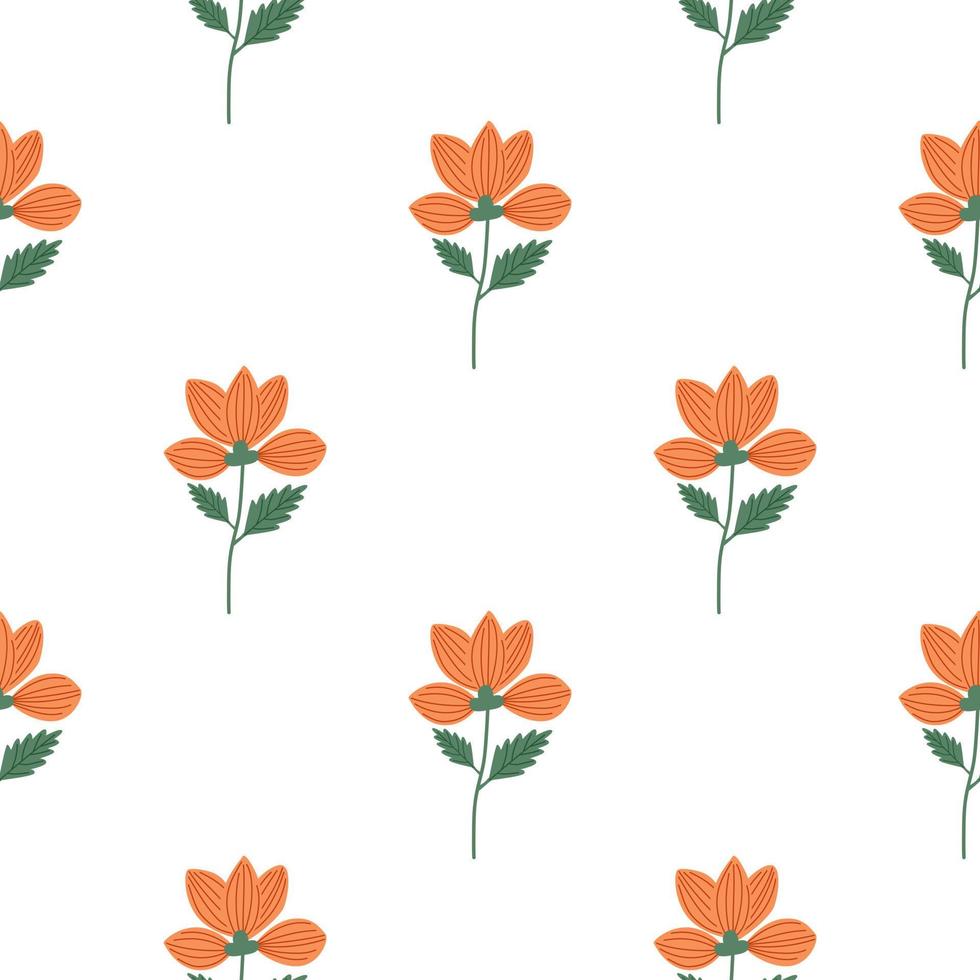 Elegant stylized flower seamless pattern. Abstract floral background. Vintage botanical illustration. vector