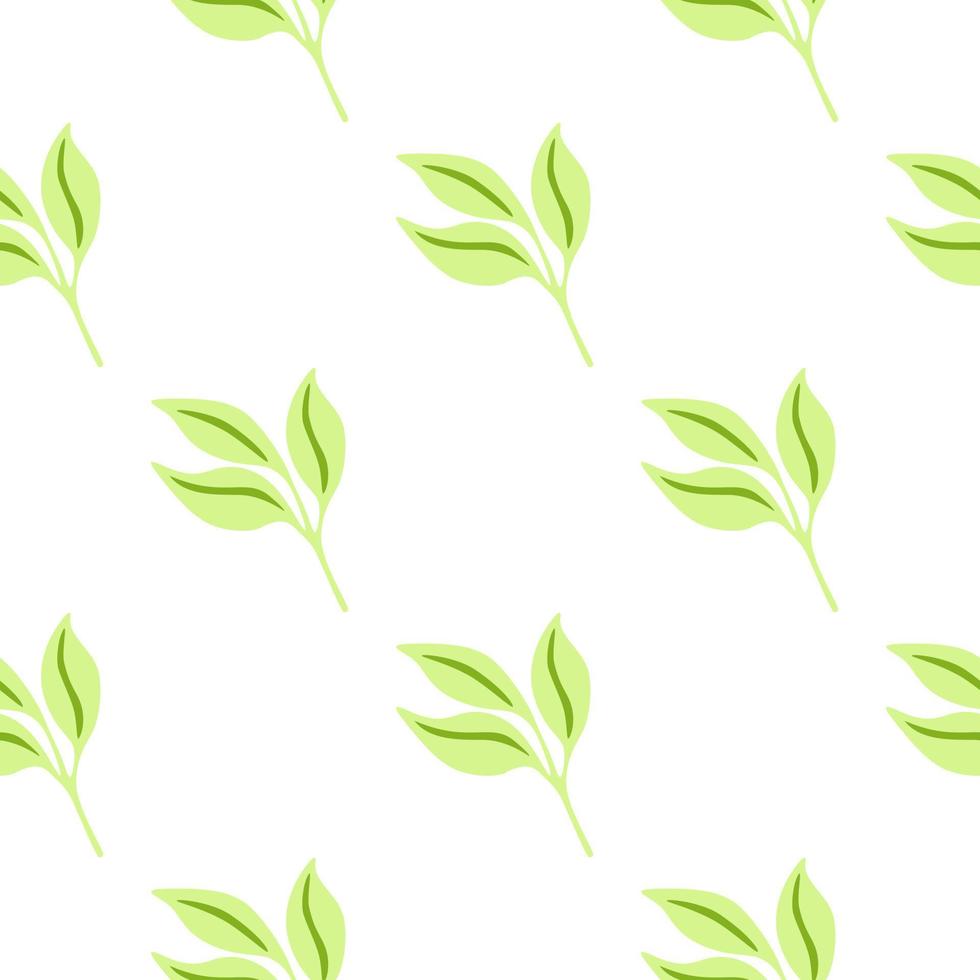 Simple leaves Seamless pattern. Decorative forest leaf endless wallpaper. Organic background. vector