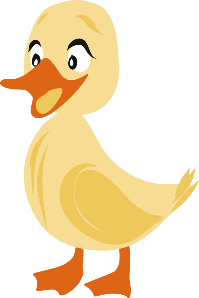 Yellow duck childish illustration. png