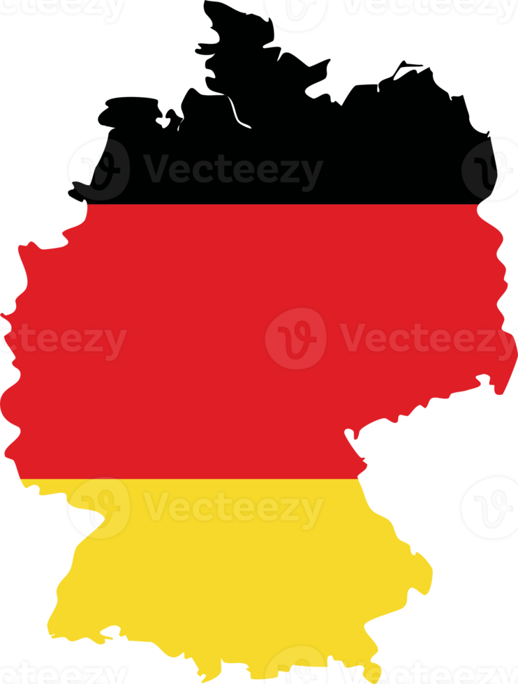 Germany map with national flag. png