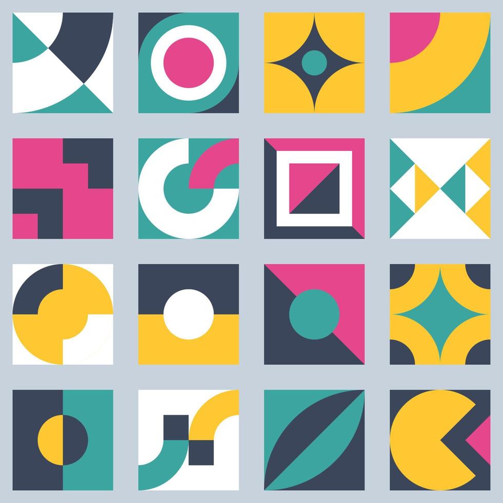 Colorful Bauhaus elements. Modern geometric shapes in abstract and minimal style vector