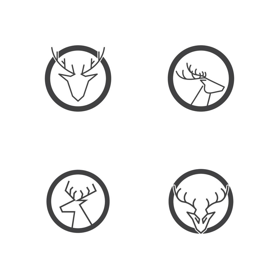 ciervo cabeza sencillo logo vector ilustración