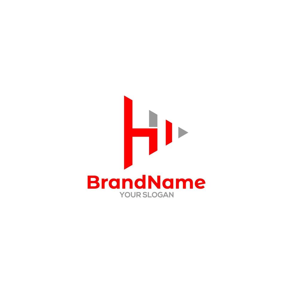 H Next Triangle Logo Design Vector