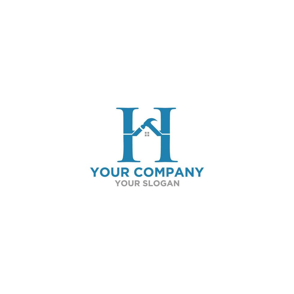 H Construction Logo Design Vector