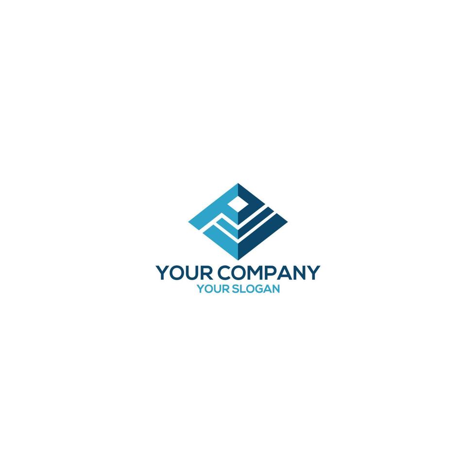 P Pyramid CheckMark Logo Design Vector