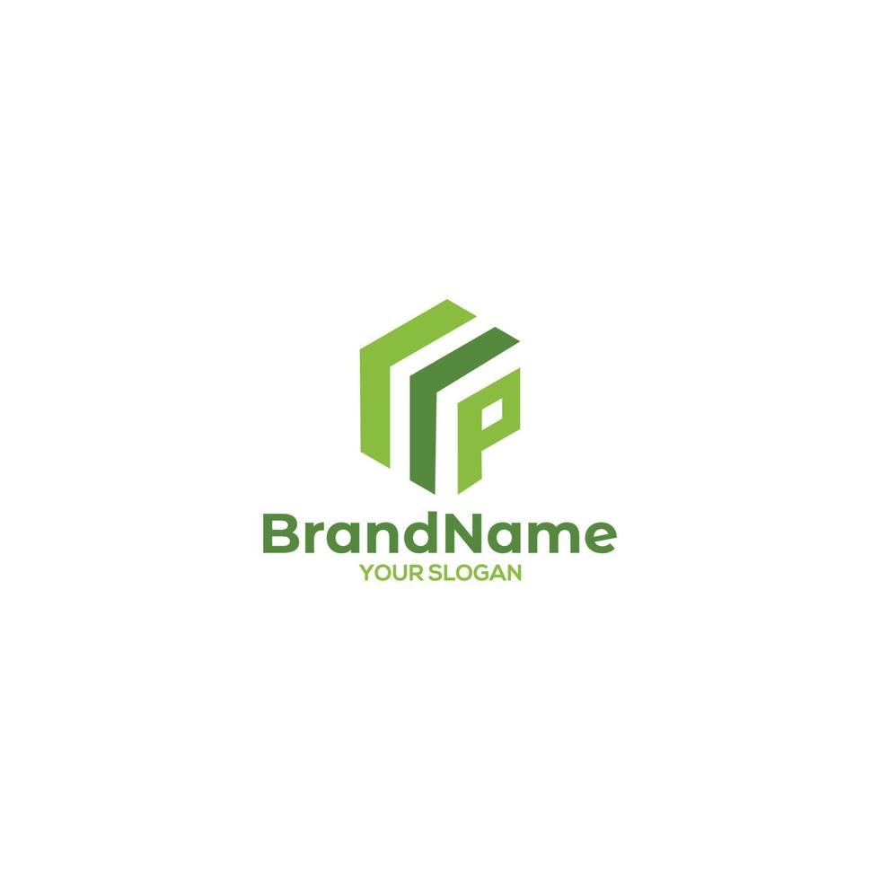 P Hexagon Arrow Logo Design Vector