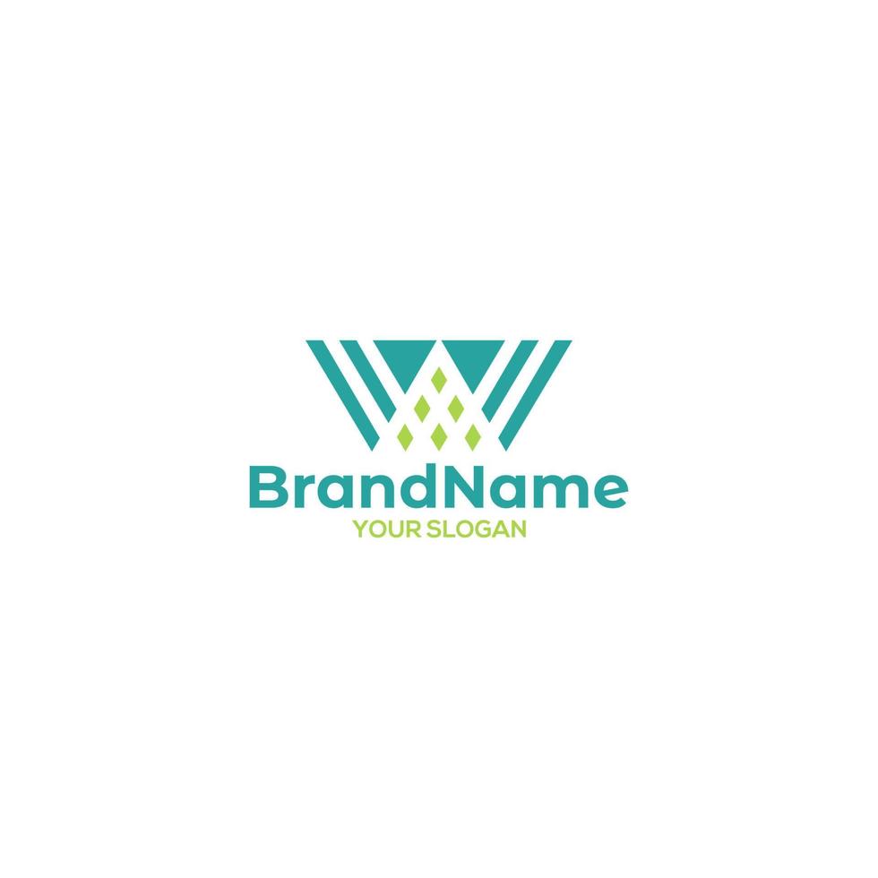 W Triangle Logo Design Vector