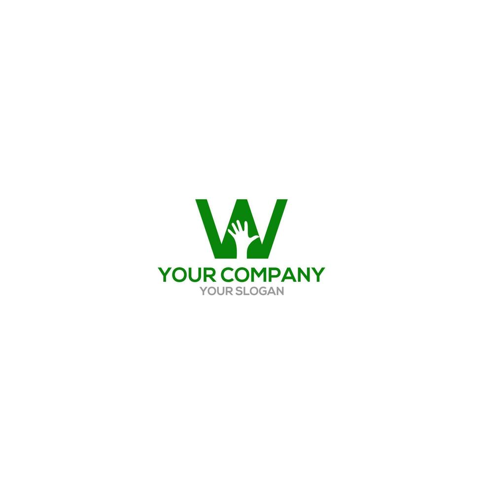 W Hand Logo Design Vector