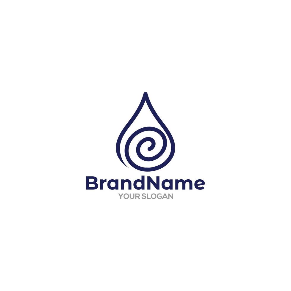 Water Spiral Logo Design Vector