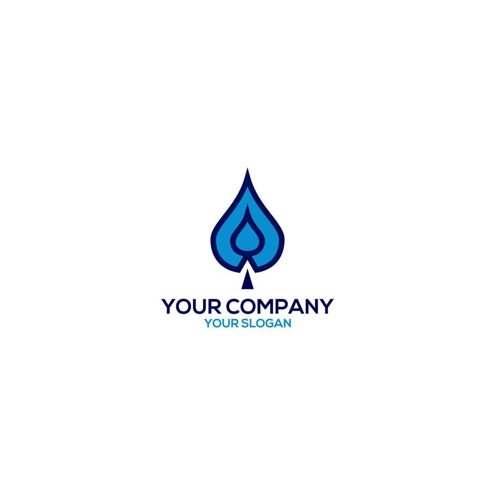 Water Drop WIth Spade Logo Design Vector