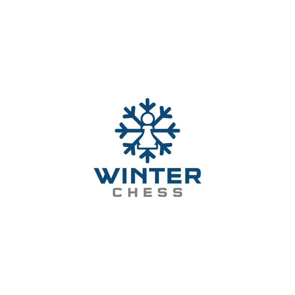 Winter Chess Logo Design Vector