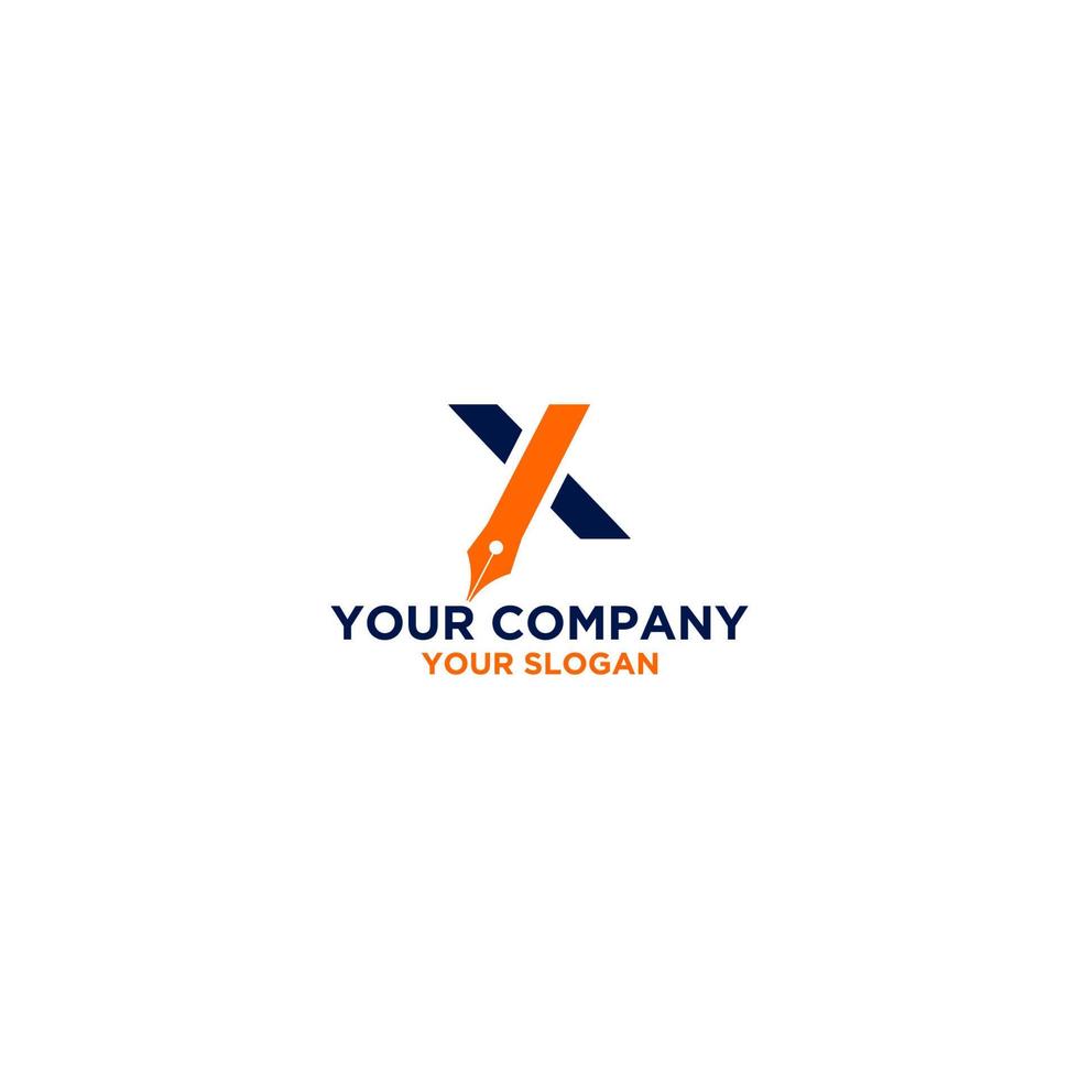 X escritores logo diseño vector