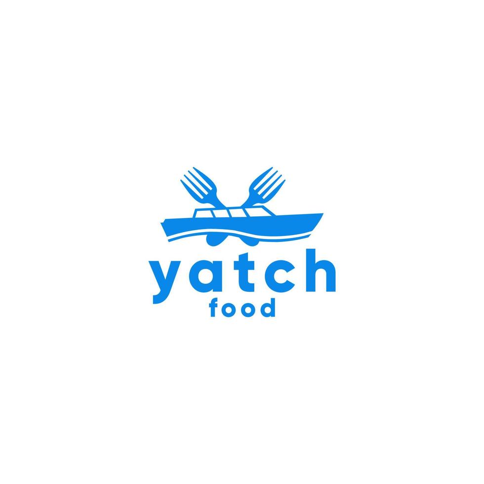 Yacth Fork Logo Design Vector