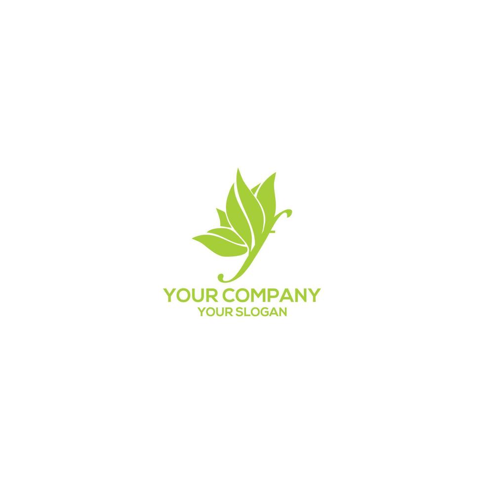 Green F butterfly logo design vector