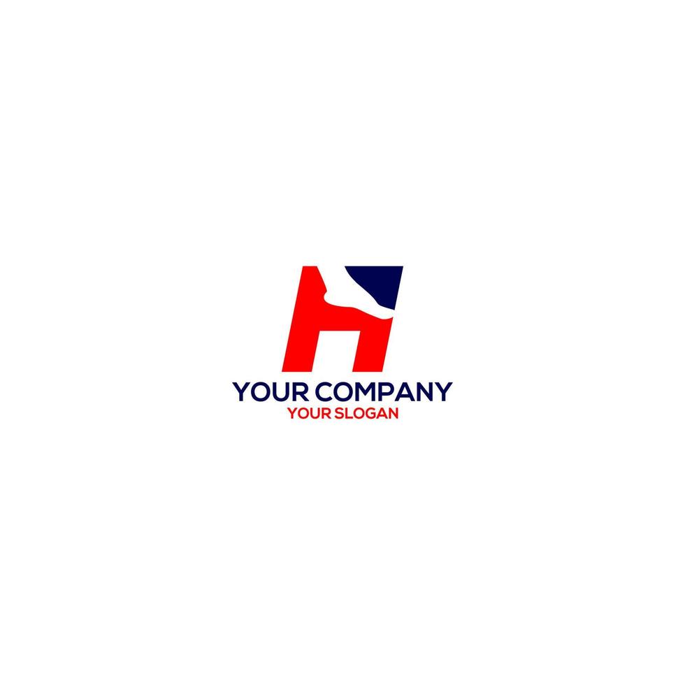 H Foot Logo Design Vector