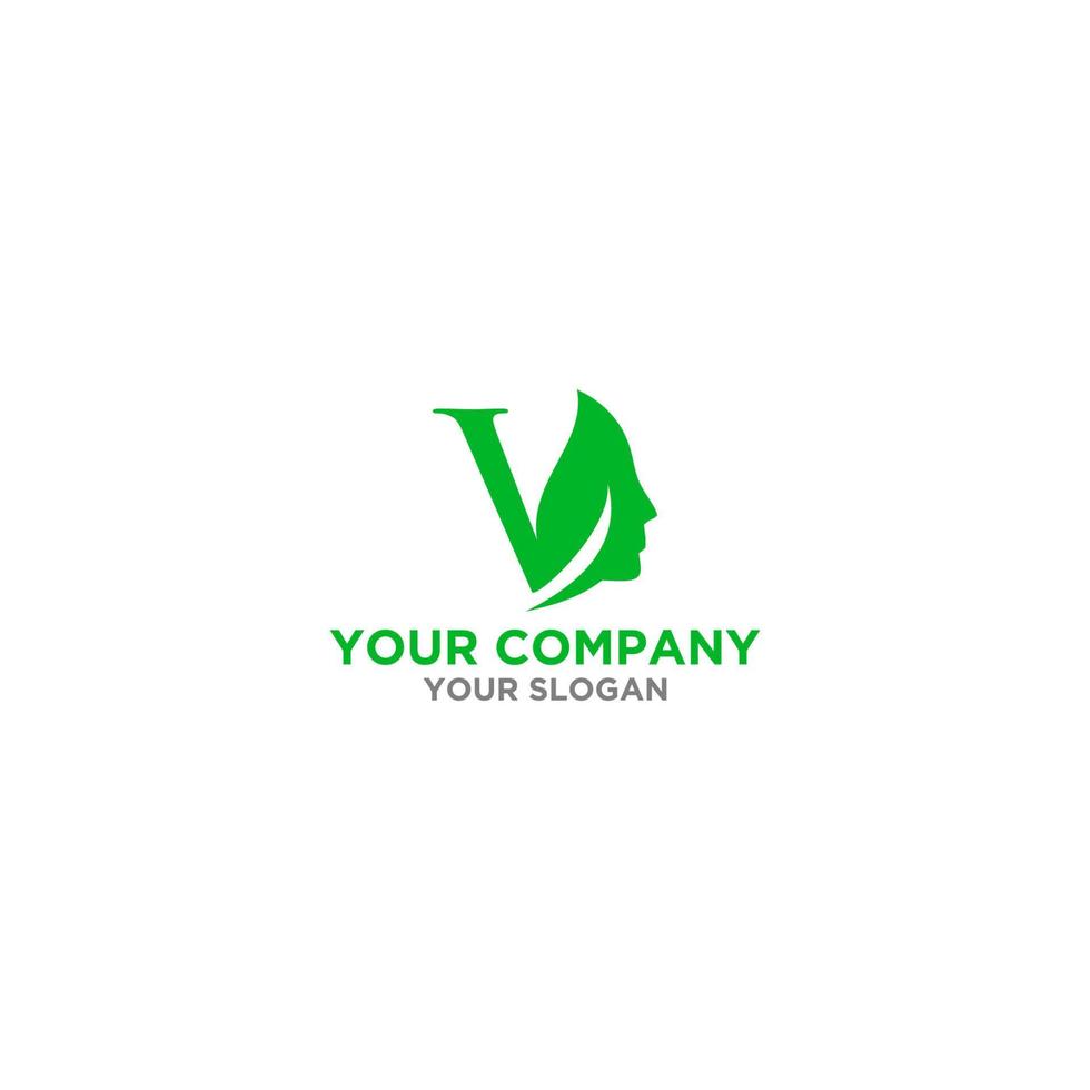 V Skin care Logo Design Vector