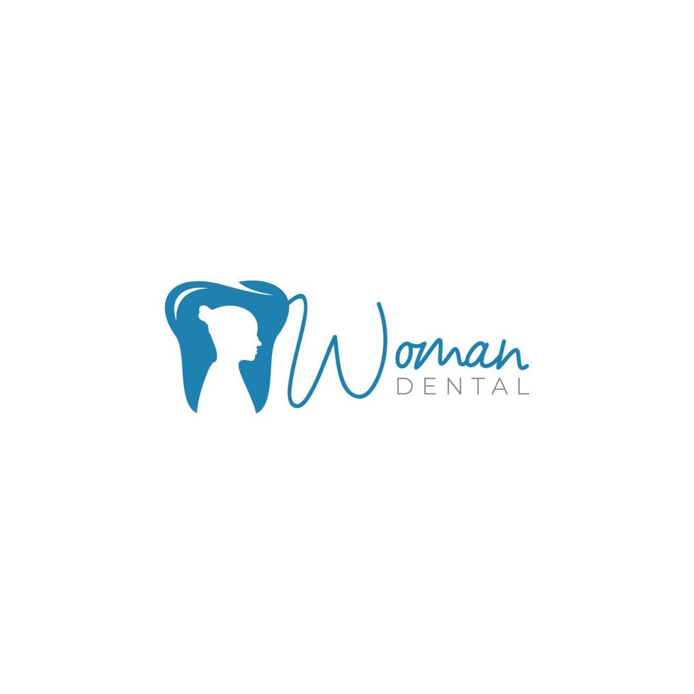 mujer dental logo diseño vector