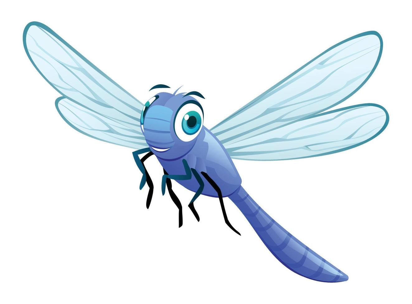 Cute dragonfly cartoon illustration isolated on white background vector