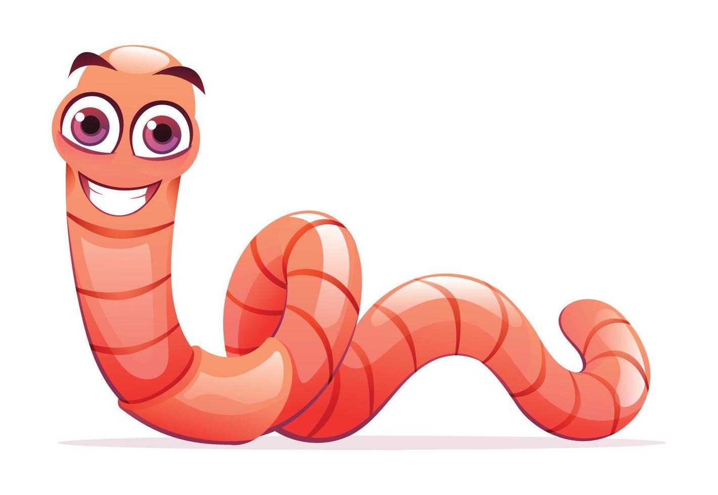 Cute worm cartoon illustration isolated on white background vector