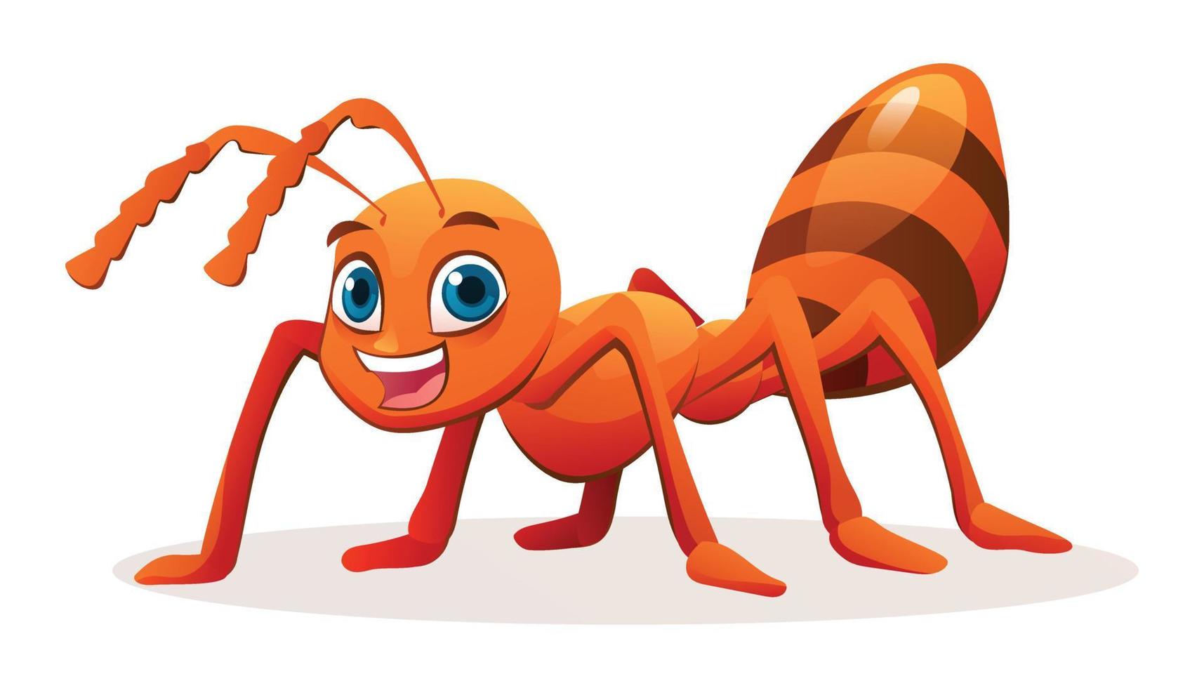 Cute ant cartoon illustration isolated on white background vector