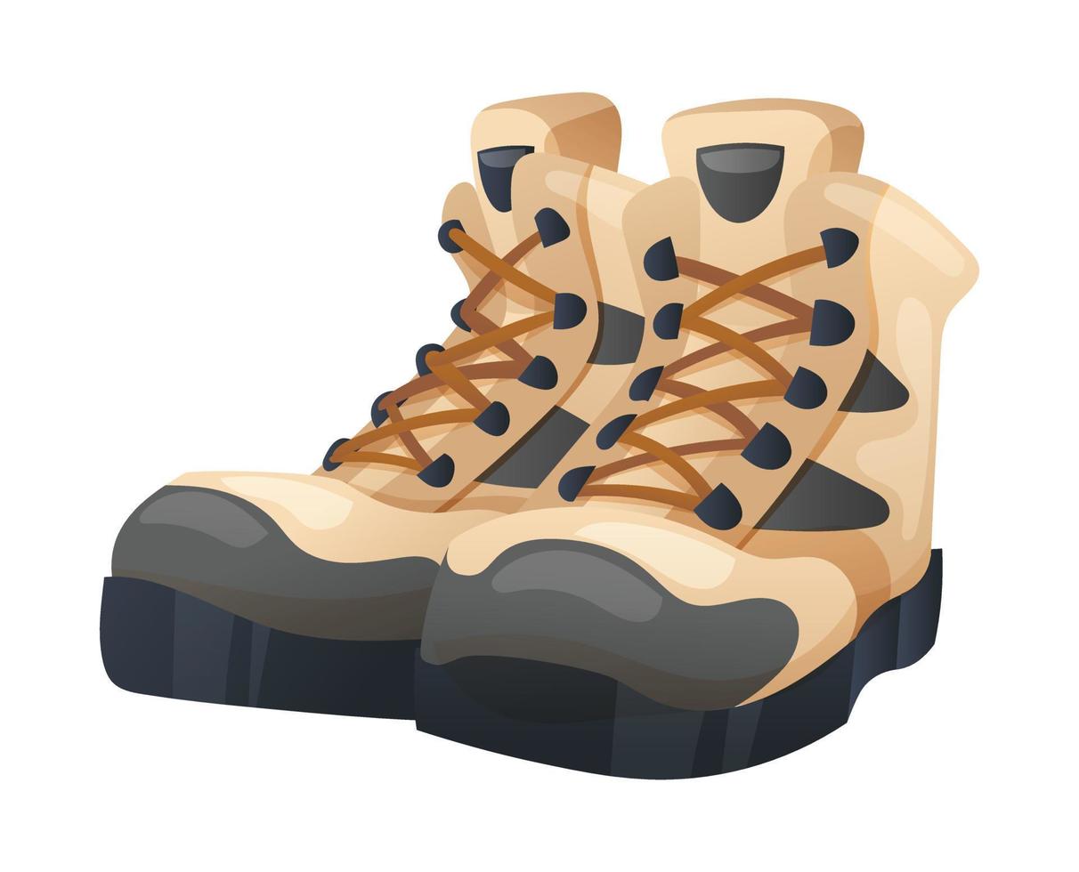 viaje botas vector ilustración. un par de Zapatos para senderismo, cámping, trekking aislado en blanco antecedentes