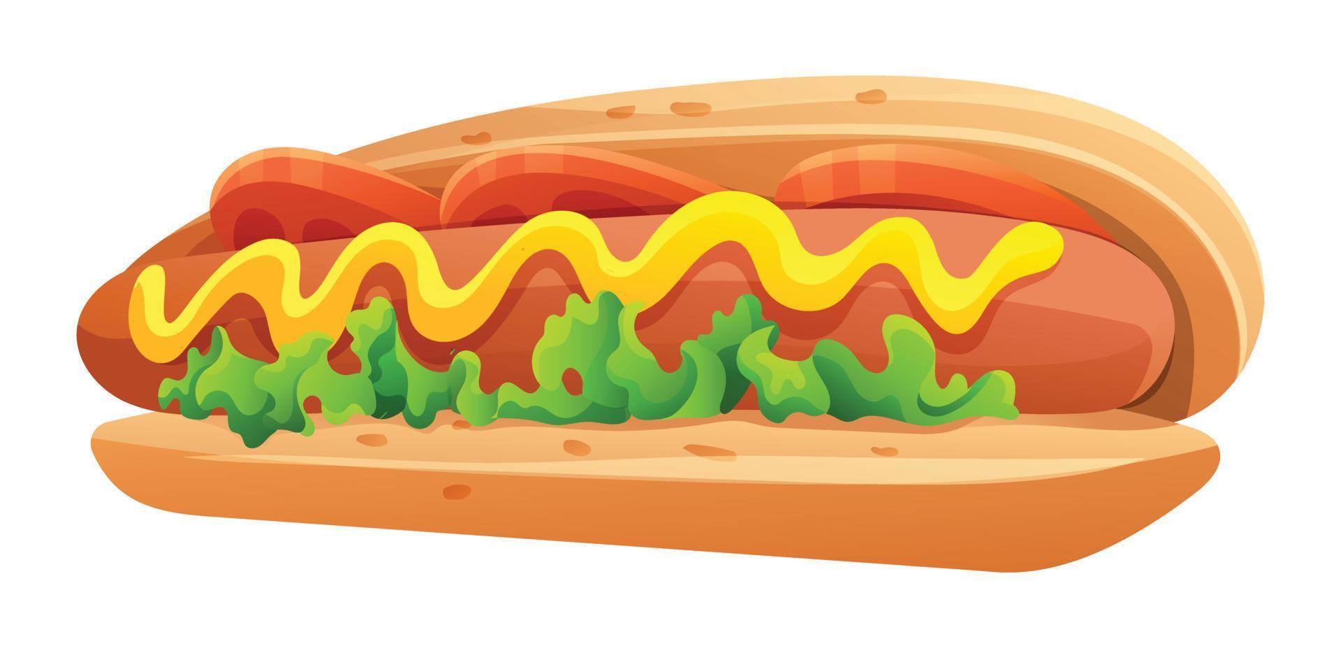 Hot dog vector illustration isolated on white background