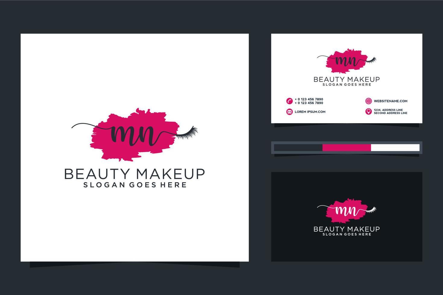 Initial MN Feminine logo collections and business card template Premium Vector