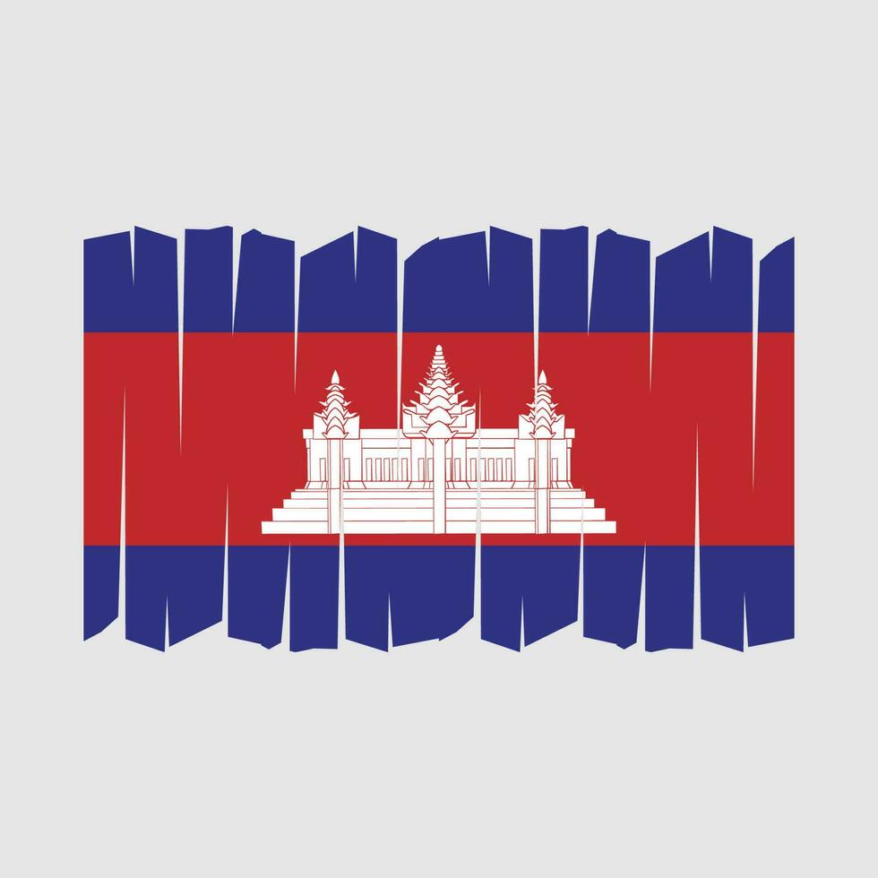 Cambodia Flag Brush Vector