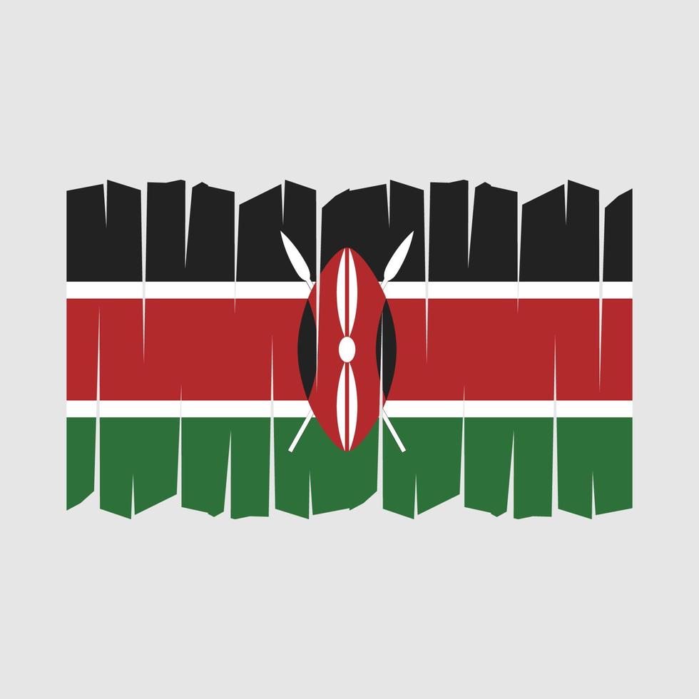 Kenya Flag Brush Vector