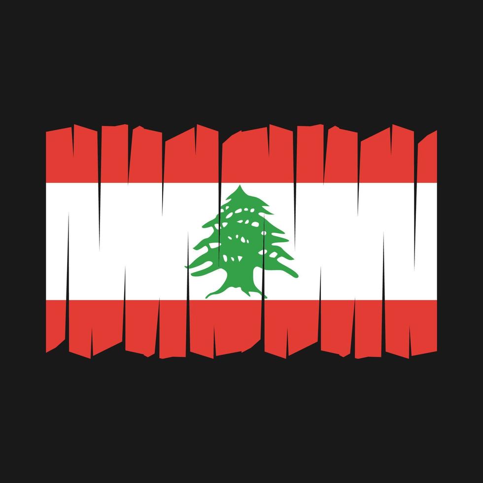 Lebanon Flag Brush Vector