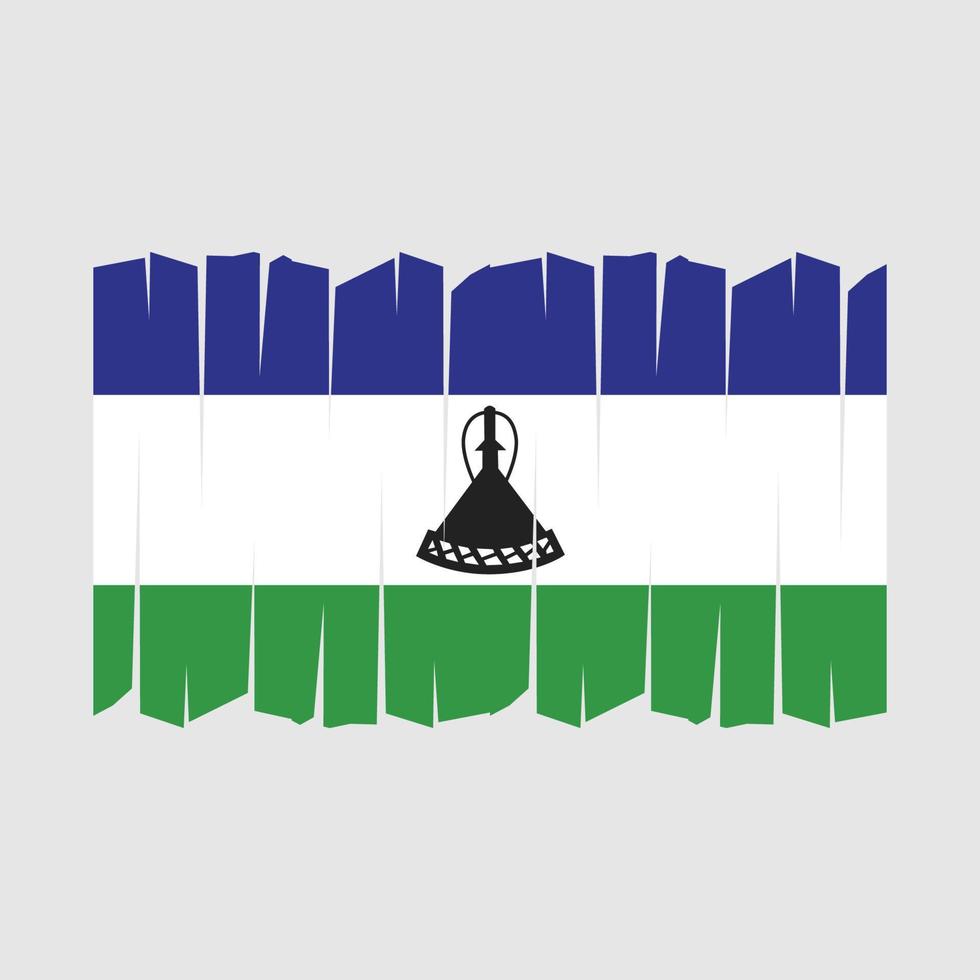 vector de pincel de bandera de lesotho