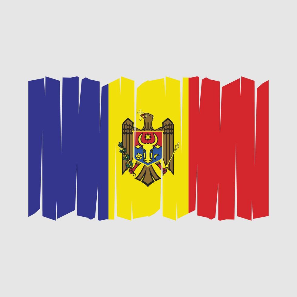 vector de pincel de bandera de moldavia