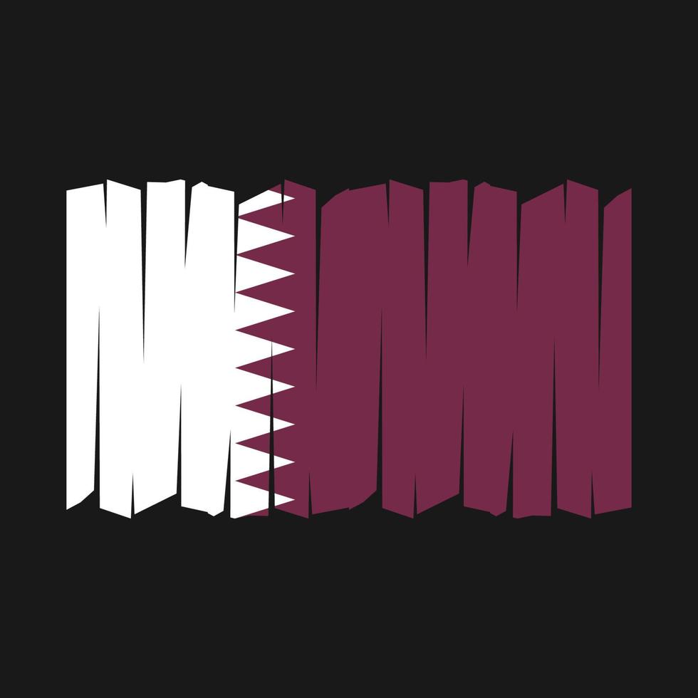 Qatar Flag Brush Vector