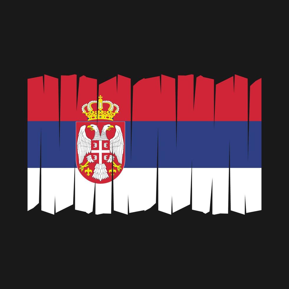 Serbia Flag Brush Vector