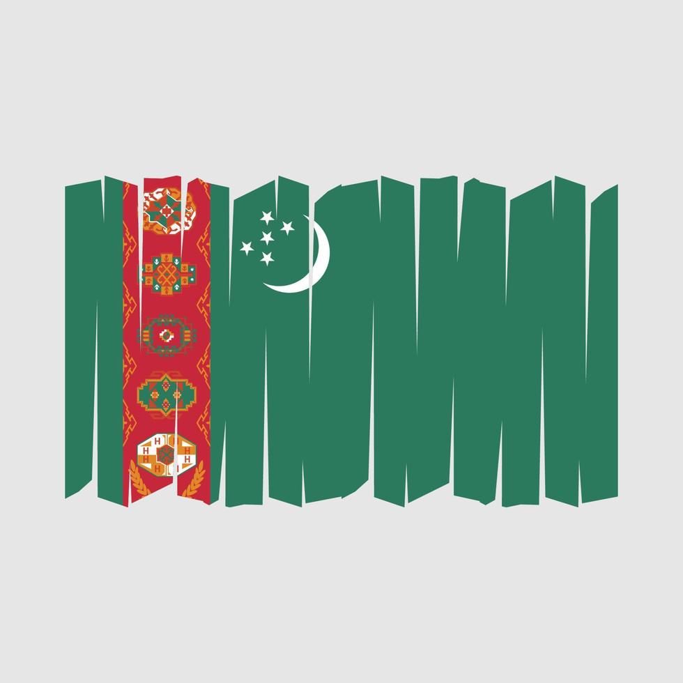 Turkmenistan Flag Brush Vector