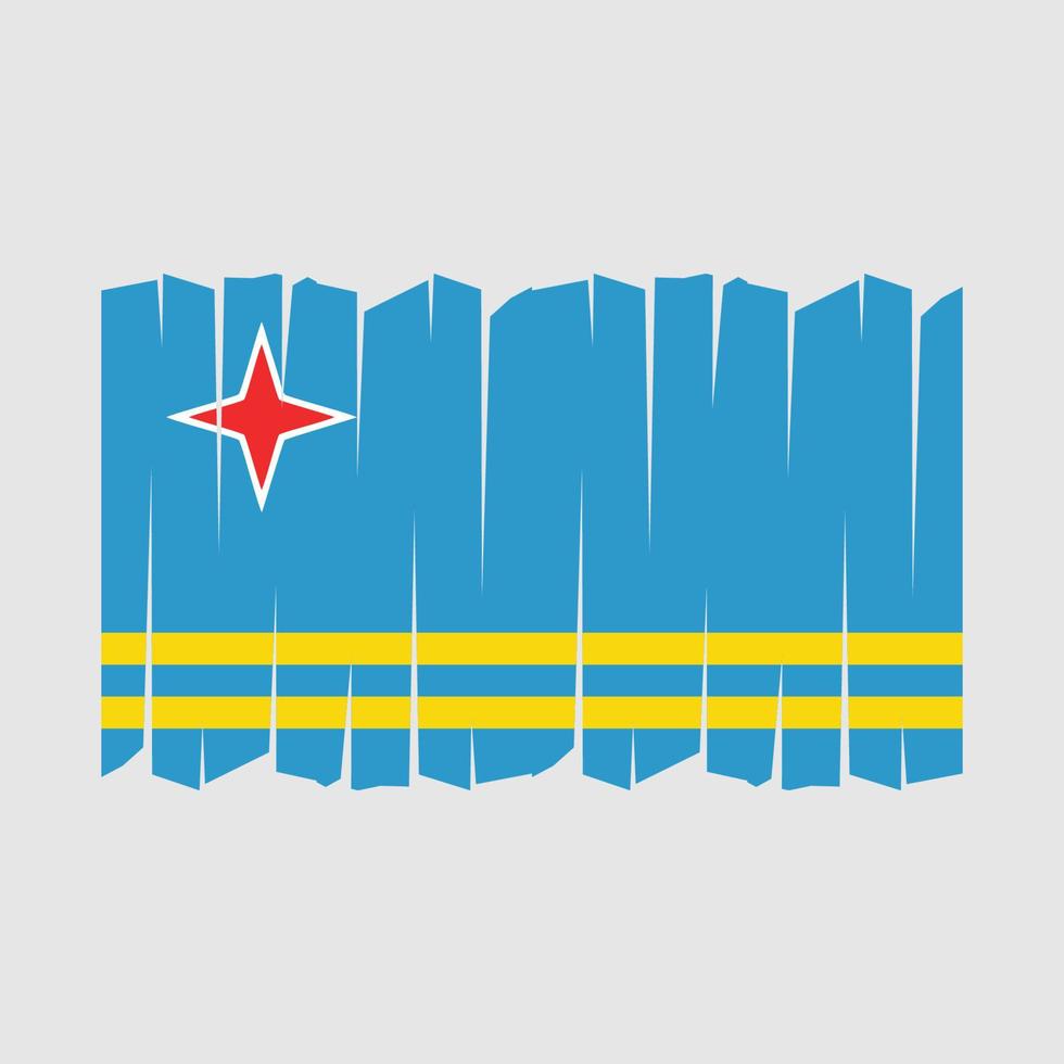 Aruba Flag Brush Vector