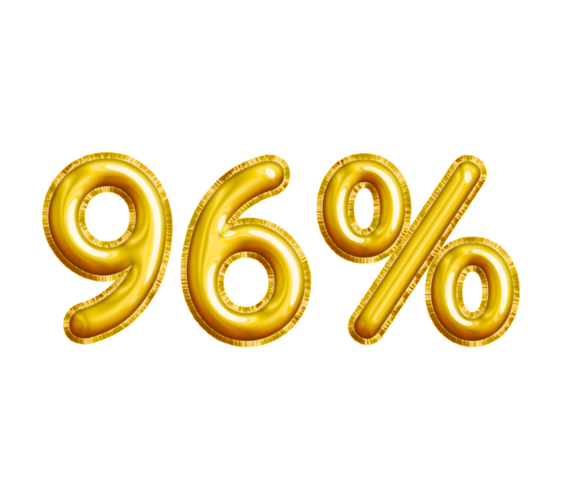 96 or Ninety six Percent 3D Gold Balloon You can use this asset for