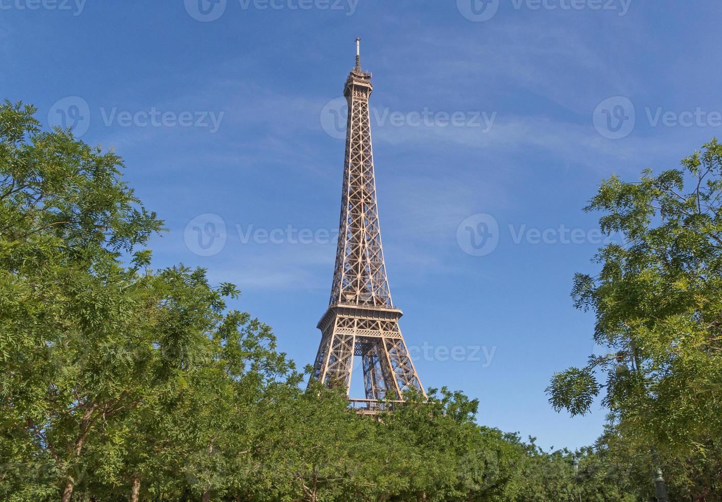 view on Eiffel tower from park, France photo