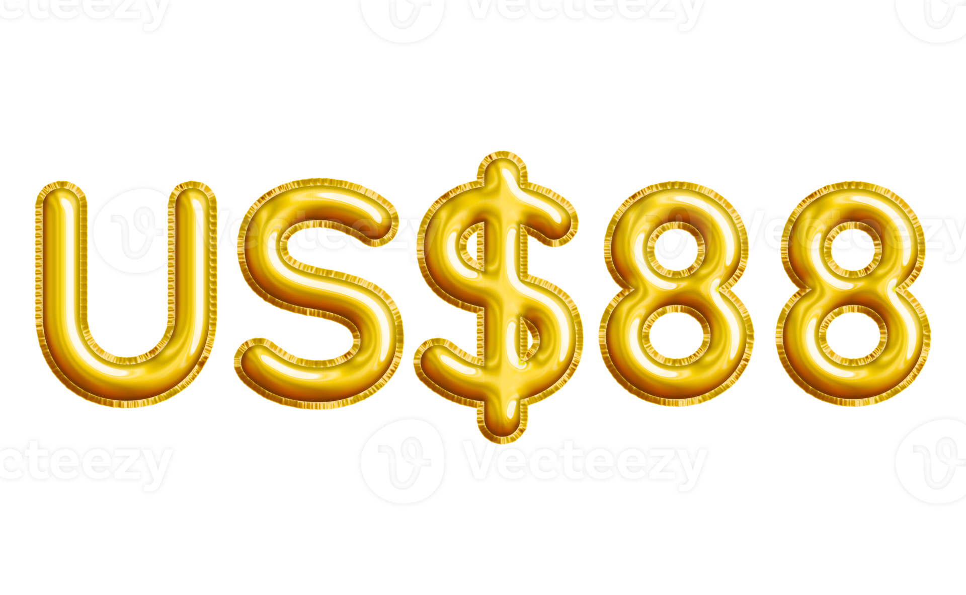 Free USD or United States Dollar 3D Gold Balloon. You can use this