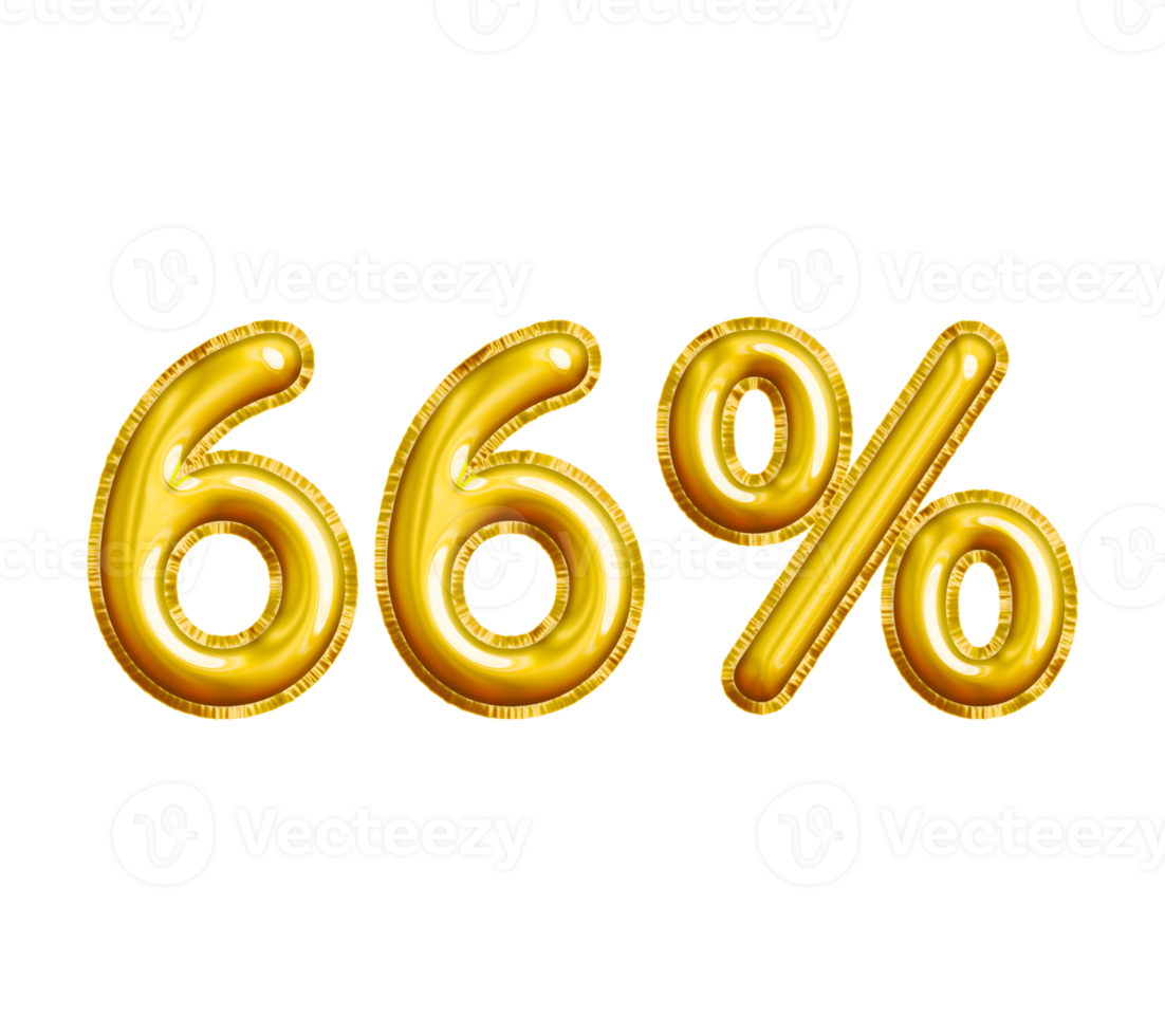 66 or Sixtysix Percent 3D Gold Balloon. You can use this asset for