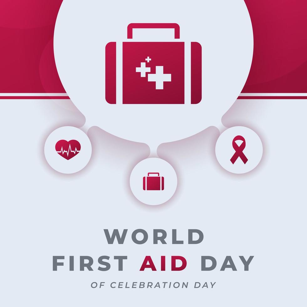 World First Aid Day Celebration Vector Design Illustration for Background, Poster, Banner, Advertising, Greeting Card