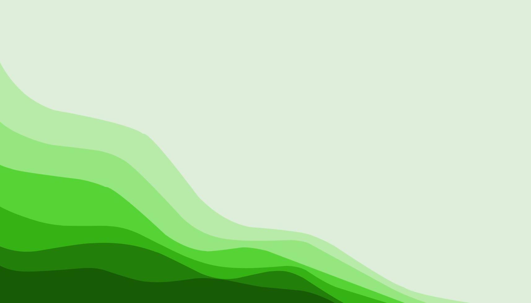 Abstract background illustration of green waves vector