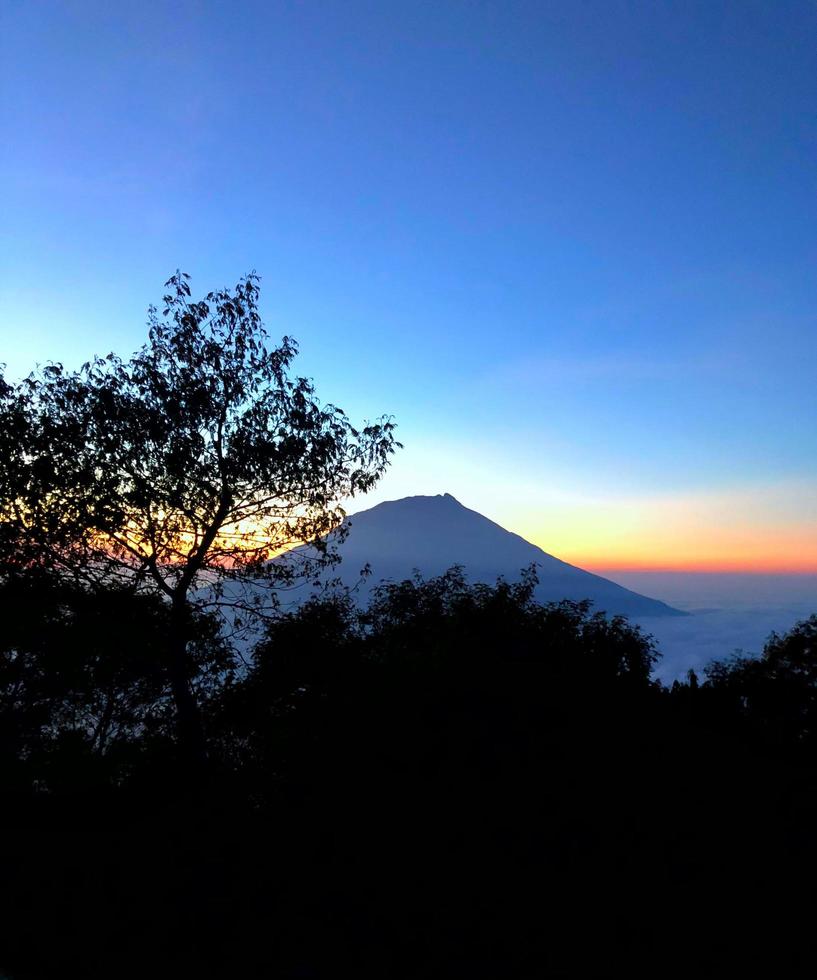 Morning at the top of the mountain. photo