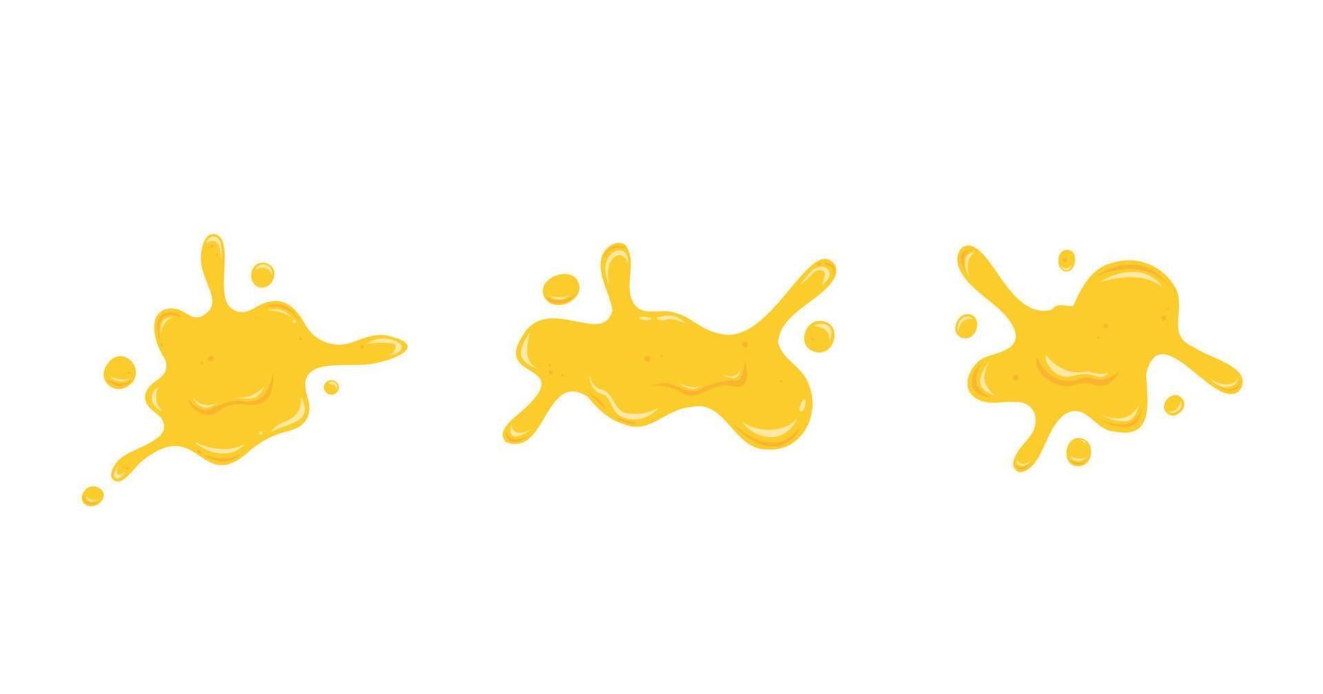 set yellow cheese liquid splatter splash illustration element decoration vector