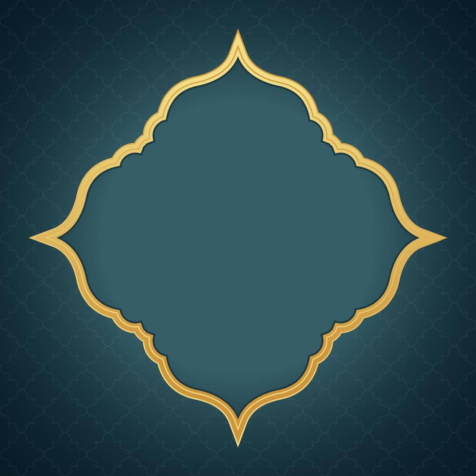 Islamic ramadan 3d gold frame background with arabic geometric pattern vector