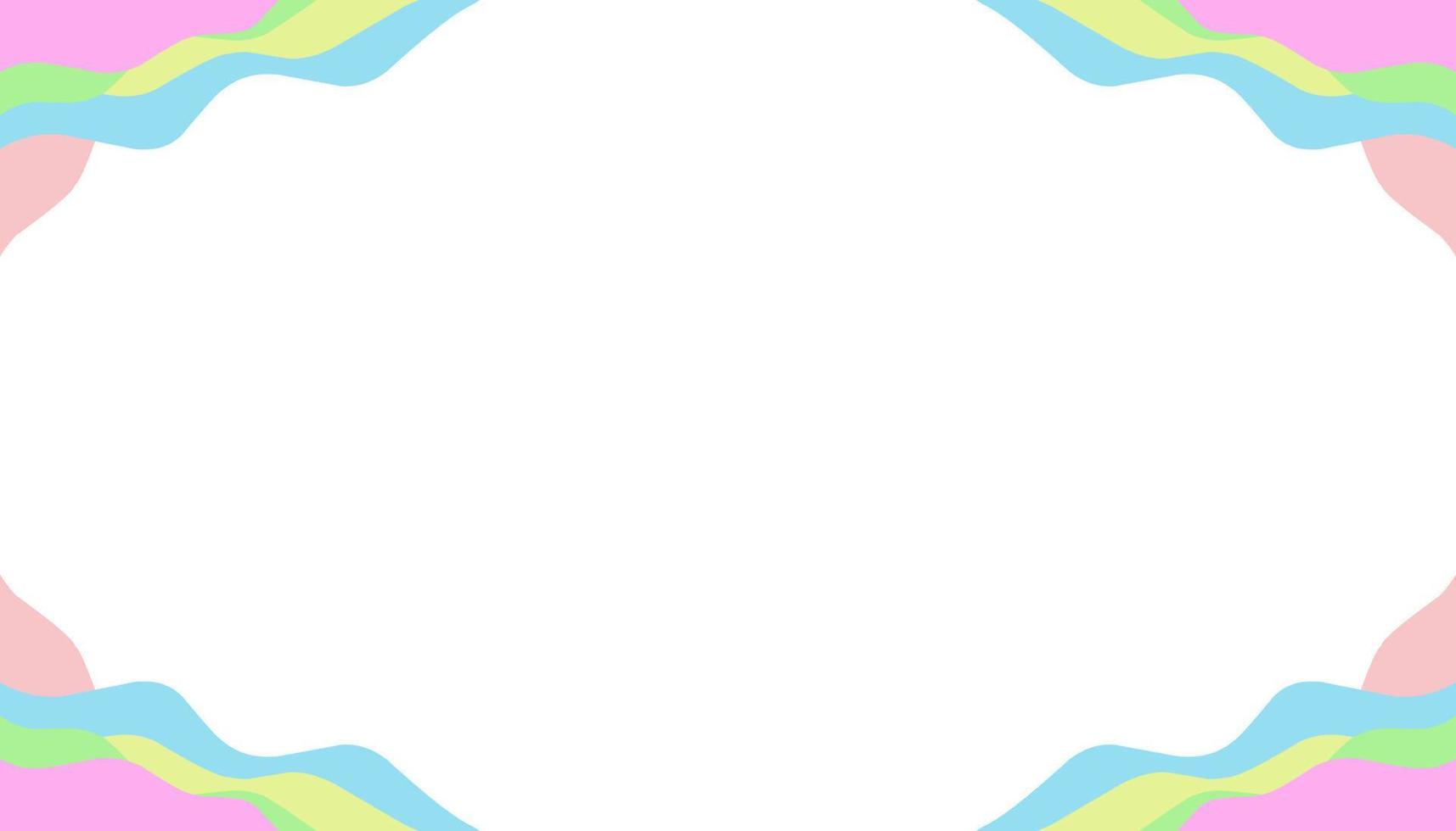 Abstract background illustration of pink, yellow, blue wave frame shapes vector