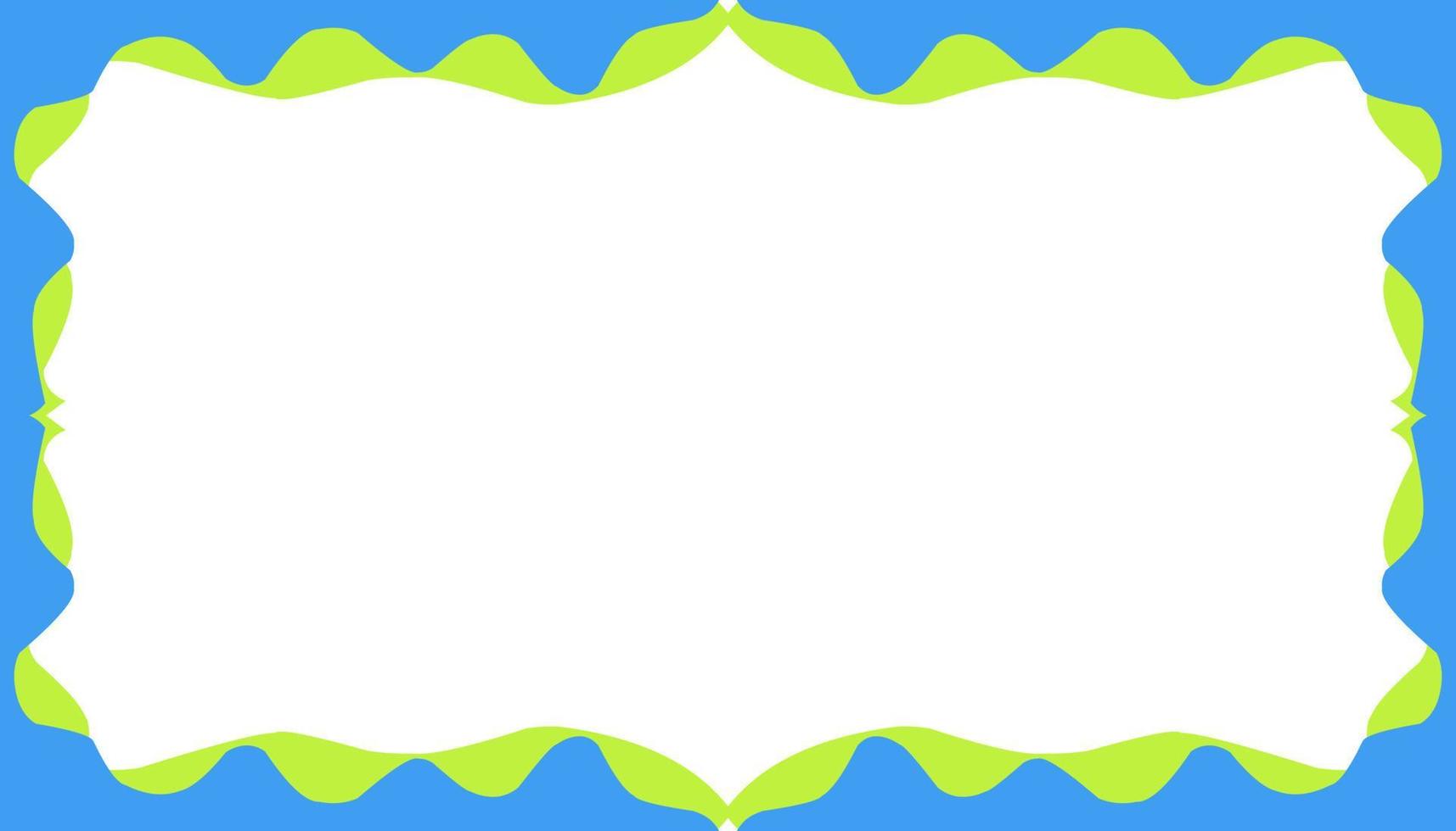 Abstract background illustration of blue and green liquid border frame vector