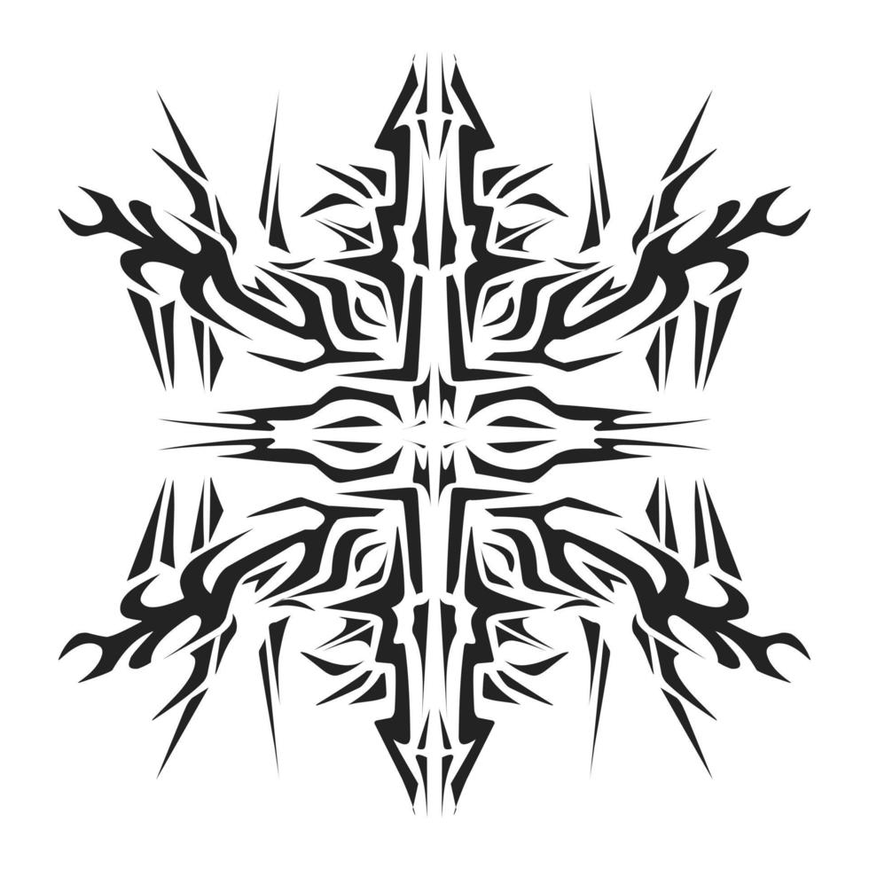 Illustration of a tribal tattoo with a aesthetic shape vector