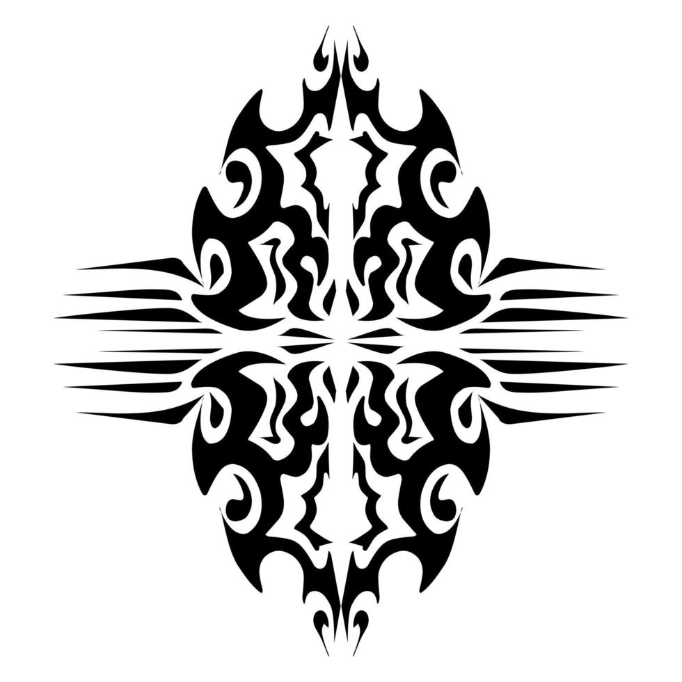 Illustration of a tribal tattoo with a aesthetic shape vector